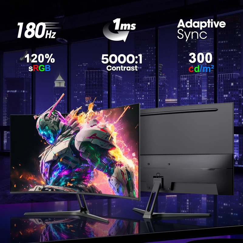 AMZG27C1Q, 27" Curved Gaming Monitor 180Hz QHD