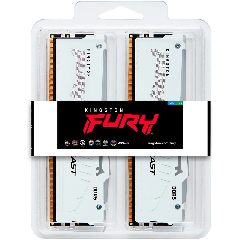 KINGSTON 2X16Go D5 6000MHZ CL30 FURY Beast White RGB EXPO - White