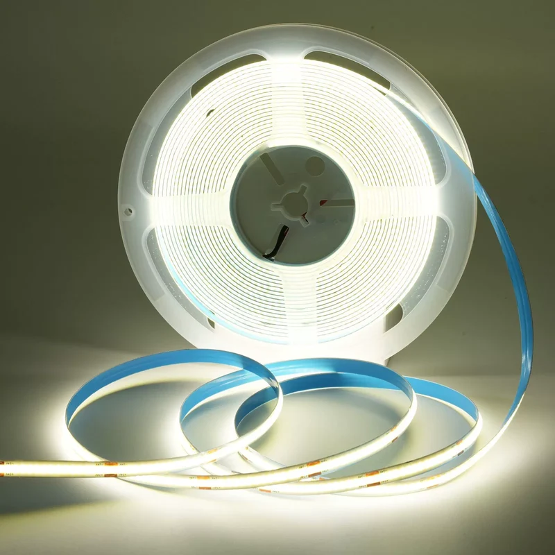 5MM Wide COB Flexible LED Strip Light - 12V / 24V | 384 LEDs/M | 3000K / 4000K / 6500K / Red / Blue / Green / Pink / Yellow | 5mm PCB | CRI 90+ | Dot-Free Continuous Lighting | Non-Waterproof | for Cabinets,Kitchen Office Lighting | 5/50M