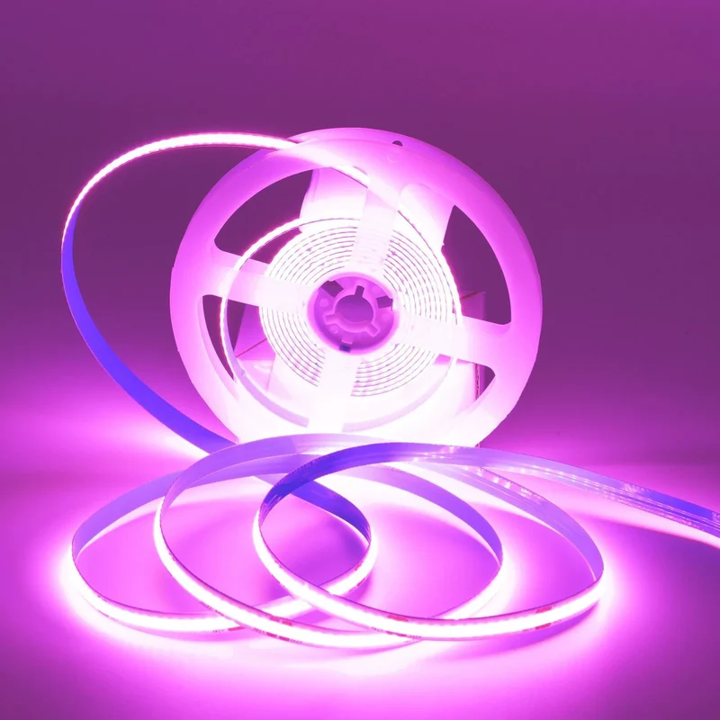 5MM Wide COB Flexible LED Strip Light - 12V / 24V | 384 LEDs/M | 3000K / 4000K / 6500K / Red / Blue / Green / Pink / Yellow | 5mm PCB | CRI 90+ | Dot-Free Continuous Lighting | Non-Waterproof | for Cabinets,Kitchen Office Lighting | 5/50M