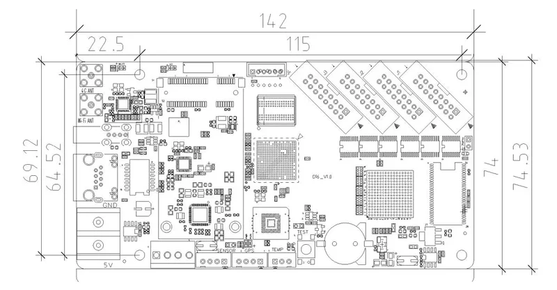 HUIDU HD-D16 LED Card with 4 HUB75E Ports | Digital Signage Player for LED Display Screens | Wi-Fi & LAN Control, 1080p Playback, 65,000 Pixels