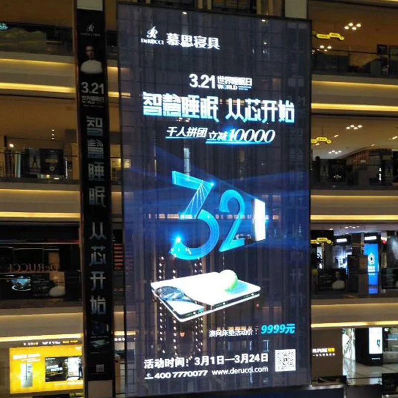 aClear Series Transparent LED Display Screen P3.91/7.81mm Pixel 1500nits/3500nits/5500nits in 1000x1000mm Aluminum Indoor Type for Glass/Window Display