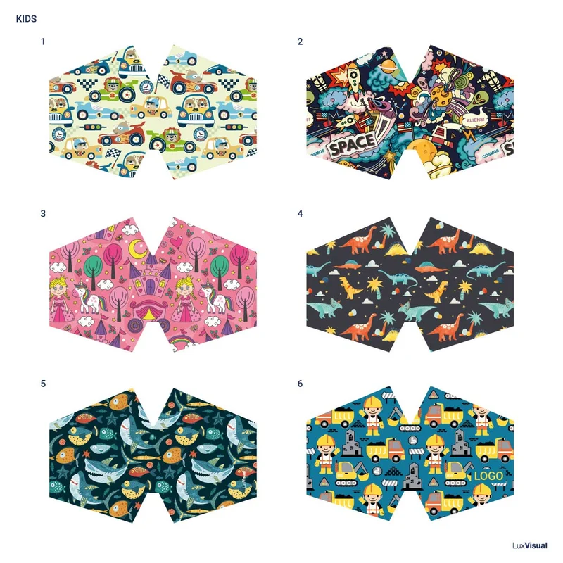 Masque Certifié Tissu lavable - Motif KIDS - Made in Luxembourg
