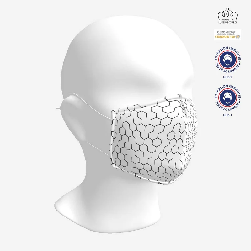 Masque Certifié Tissu lavable personnalisé - Made in Luxembourg