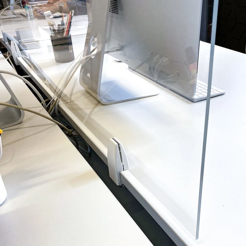 Séparation de Bureau Plexiglas - avec pinces - 1500 x 750 mm