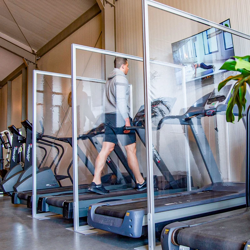 AluFrame - Cloison de séparation transparente autoportante 1,8m x 2m