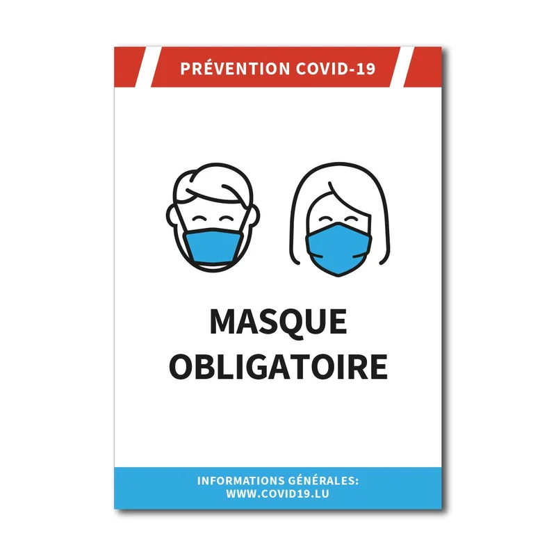 Affichage COVID19 - Masque Obligatoire - Adhésif/Panneau/Magnet