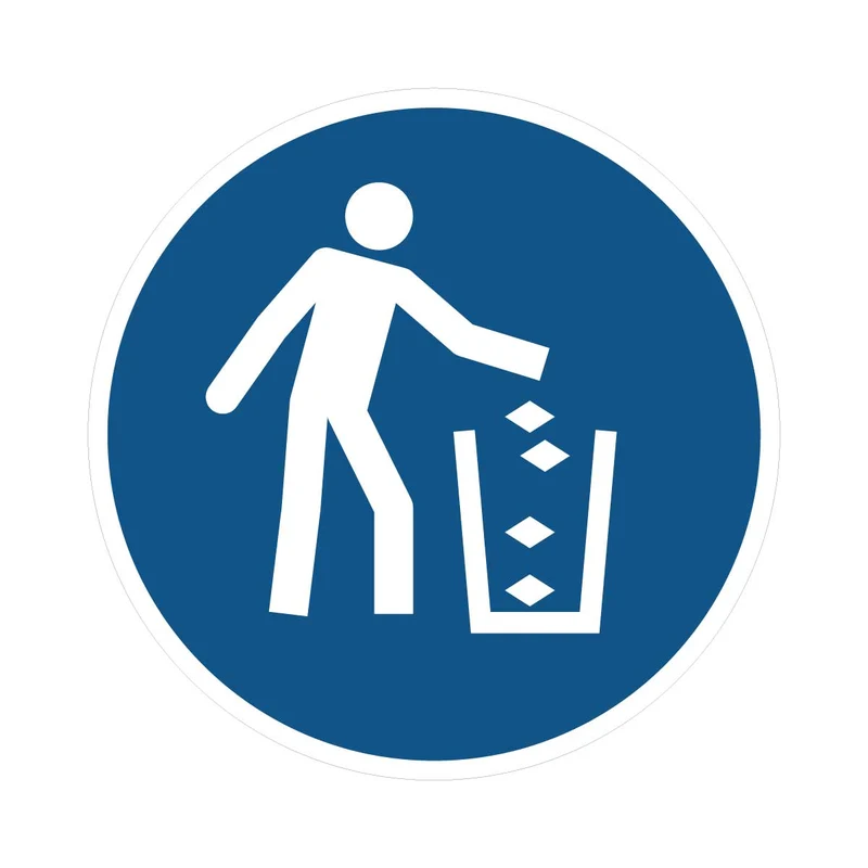 Pictogramme ISO 7010 - M030 Utiliser la poubelle