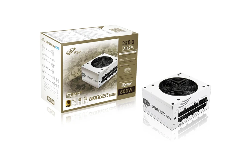 FSP Dagger Pro 850W 80Plus GOLD SFX ATX3.0 - Blanc