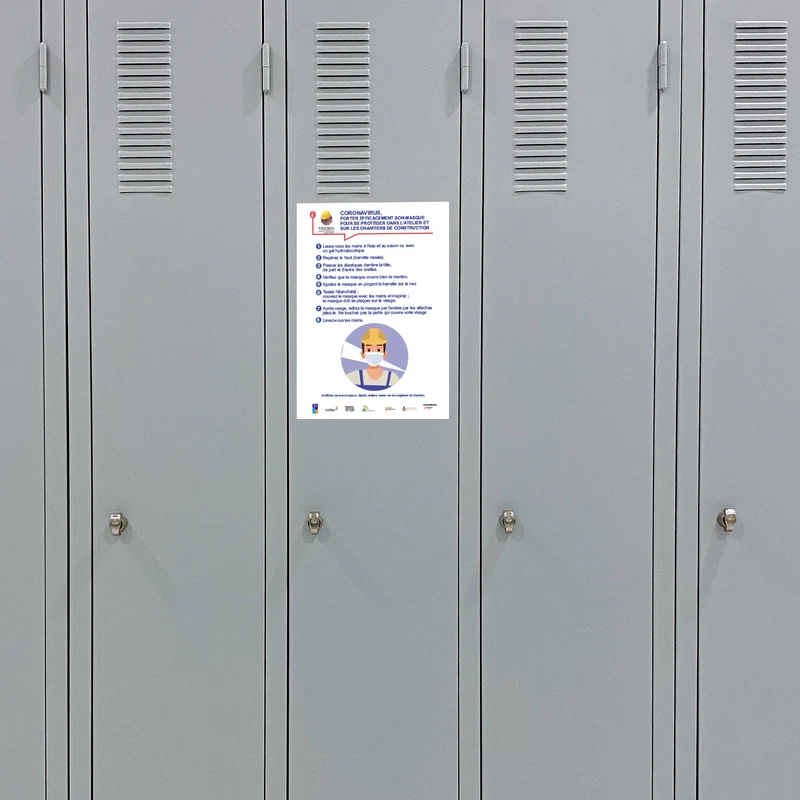 Affiche n°6 - Porter son masque - Coronavirus FR/PT/DE - Adhésif/Panneau/Magnet