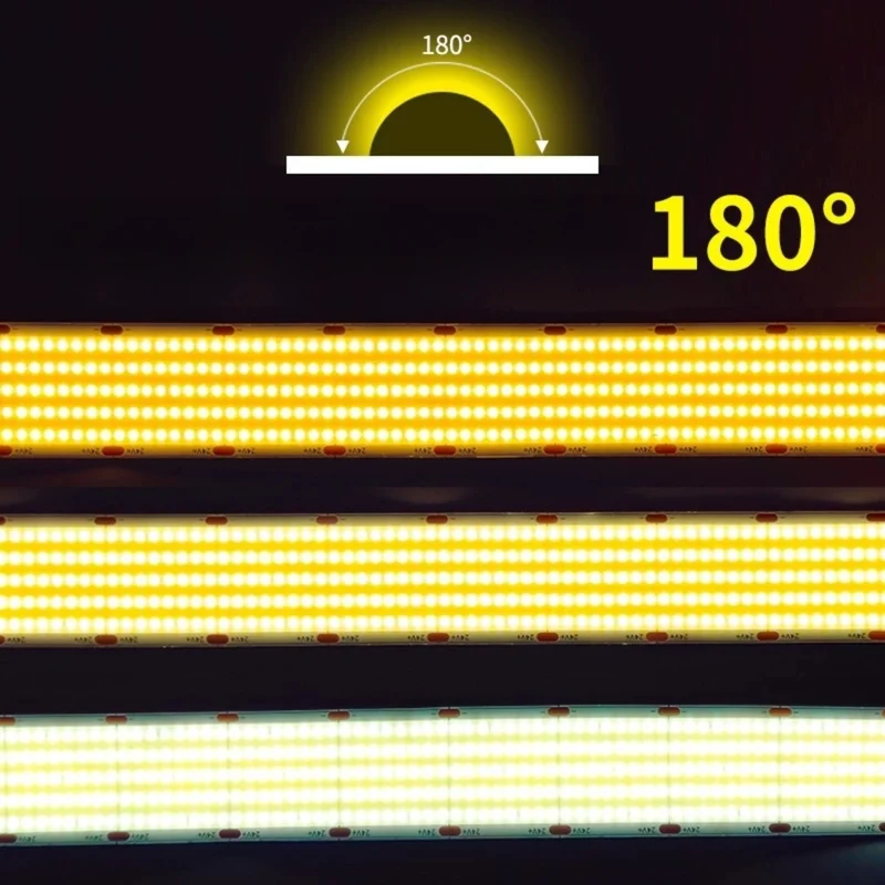 Five Row COB Flexible LED Strip Light- 24V | 1600 LEDs/M | 3000K / 4000K / 6500K | 30mm PCB | CRI 90+ | Dot-Free Continuous Lighting | Non-Waterproof | for Cabinets,Kitchen Office Lighting | 5/50M