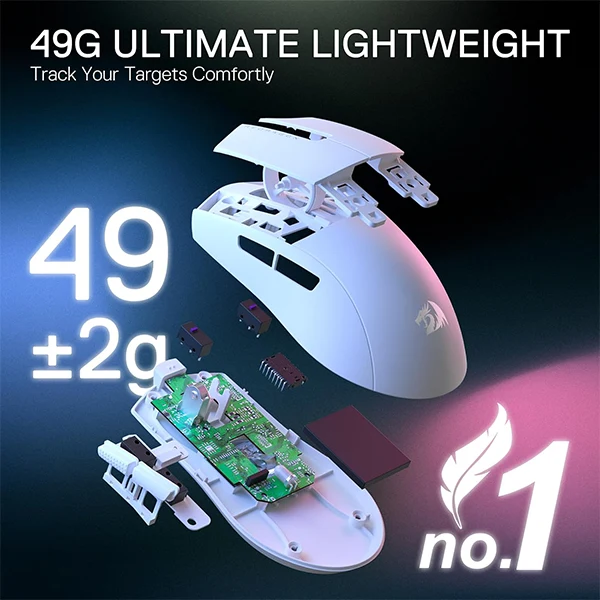 Redragon M916 PRO 1K Wireless (White)