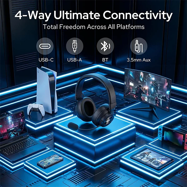 Redragon H889 Wireless Gaming Headset 4-in-1 (Black)