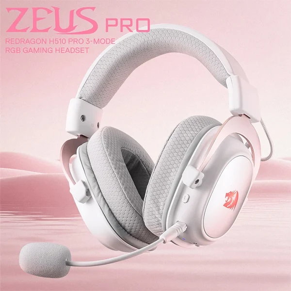 Redragon H510 PRO Zeus-X RGB Wireless Gaming Headset (White)