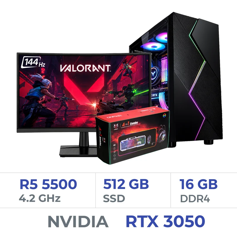 Setup Complet Techspace Ryzen 5 5500/512 GB SSD/16GB/RTX 3050 6GB