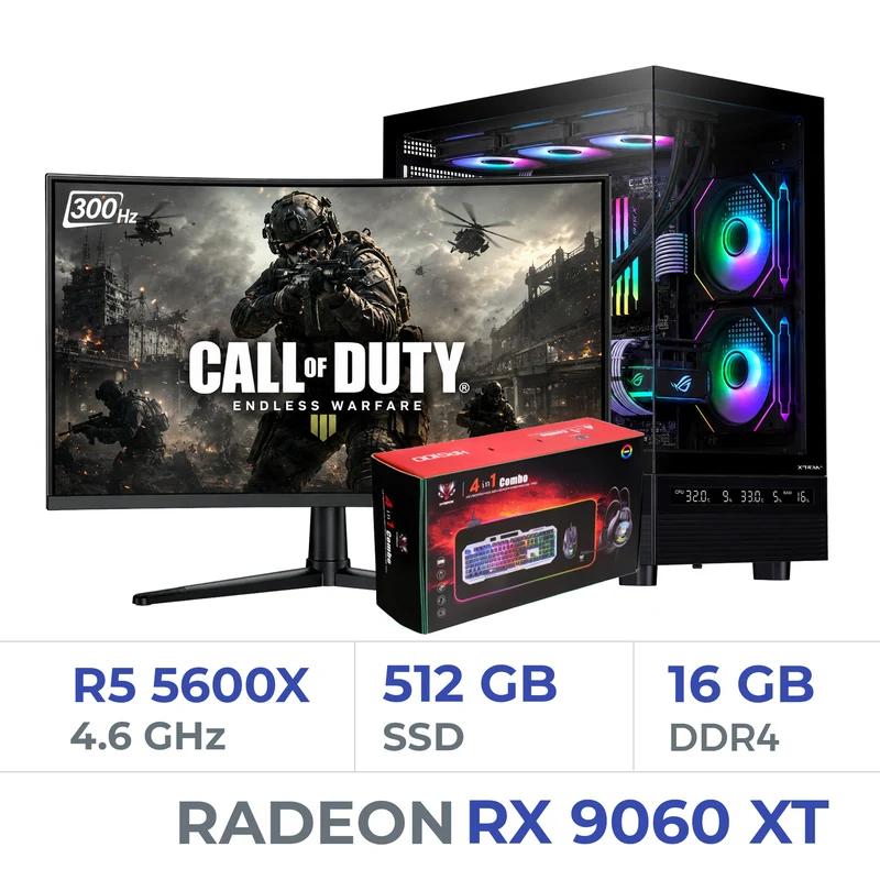 Setup Complet Techspace Ryzen 5 5600X/512 GB SSD/16GB/RX 9060 XT 16GB