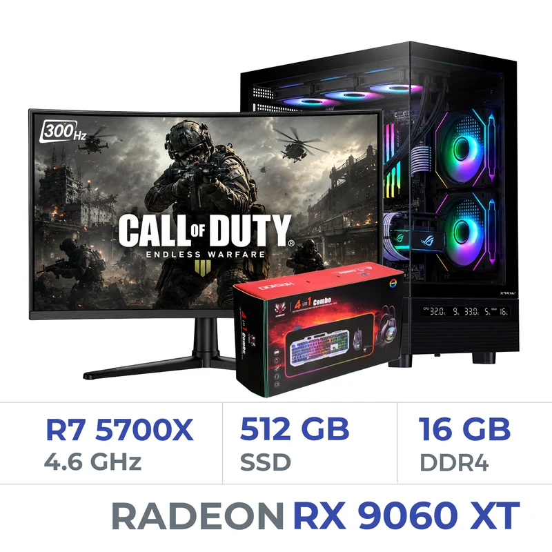 Setup Complet Techspace Ryzen 7 5700X/512 GB SSD/16GB/RX 9060 XT 16GB