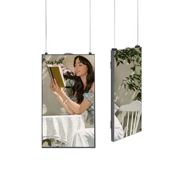 65" Single-Sided 2500nits High Bright Window LCD Poster Display, Android RK3568 2G+32G, Non-Touch, Cloud/APP/USB, Wall-Mount/Floor Stand/Suspended Installation