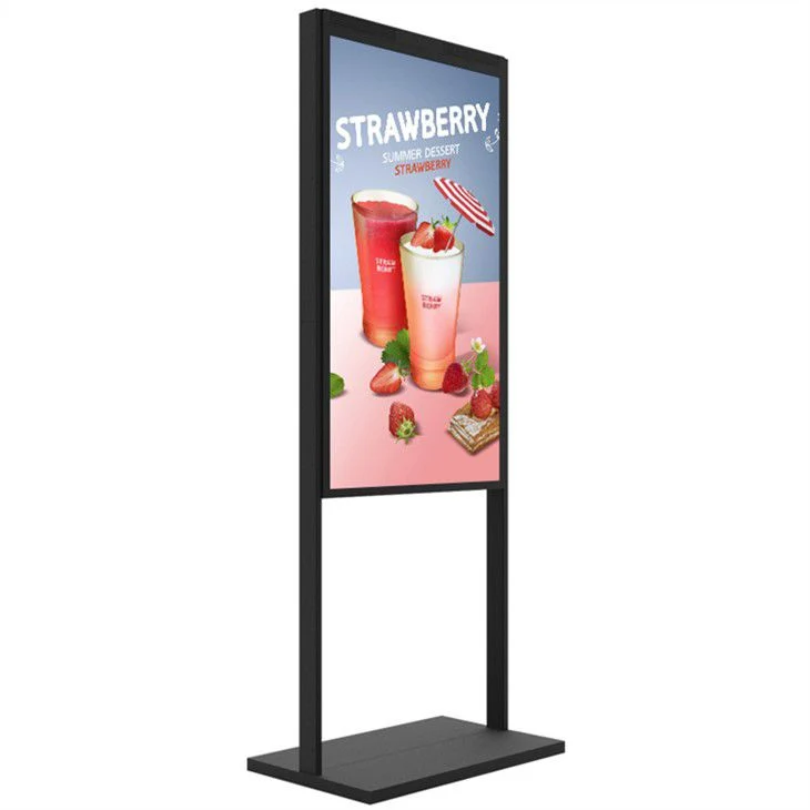 43" Double-Sided High Bright LCD Window Display, 2500nits Front + 700nits Back, Android 2+32G, Non-Touch, Cloud/APP/USB, Hanging/Floor Stand