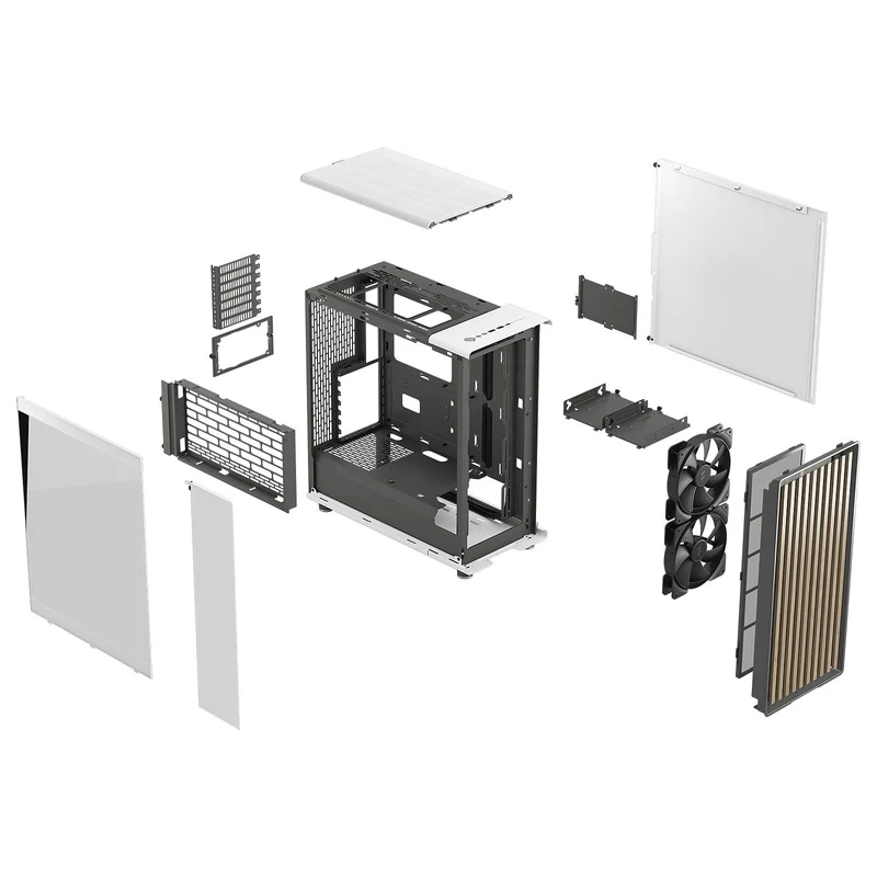Fractal Design North Chalk TG Clear - Blanc