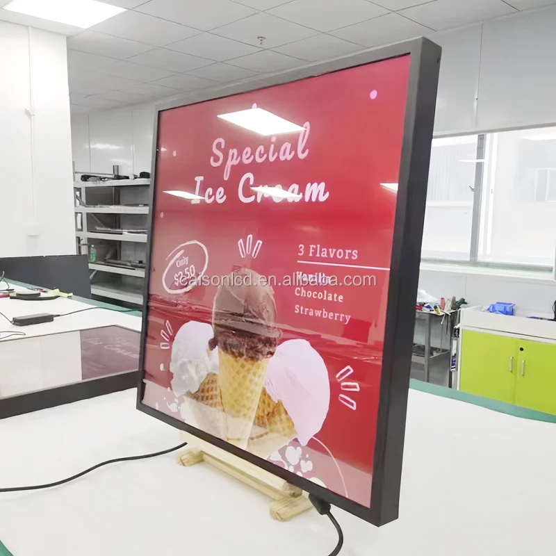 SQ Series 29.6 Inch (531×531mm Viewable) 1:1 Square LCD Digital Display Screen, Optional Capacitive Touch, Cloud / APP / USB Disk