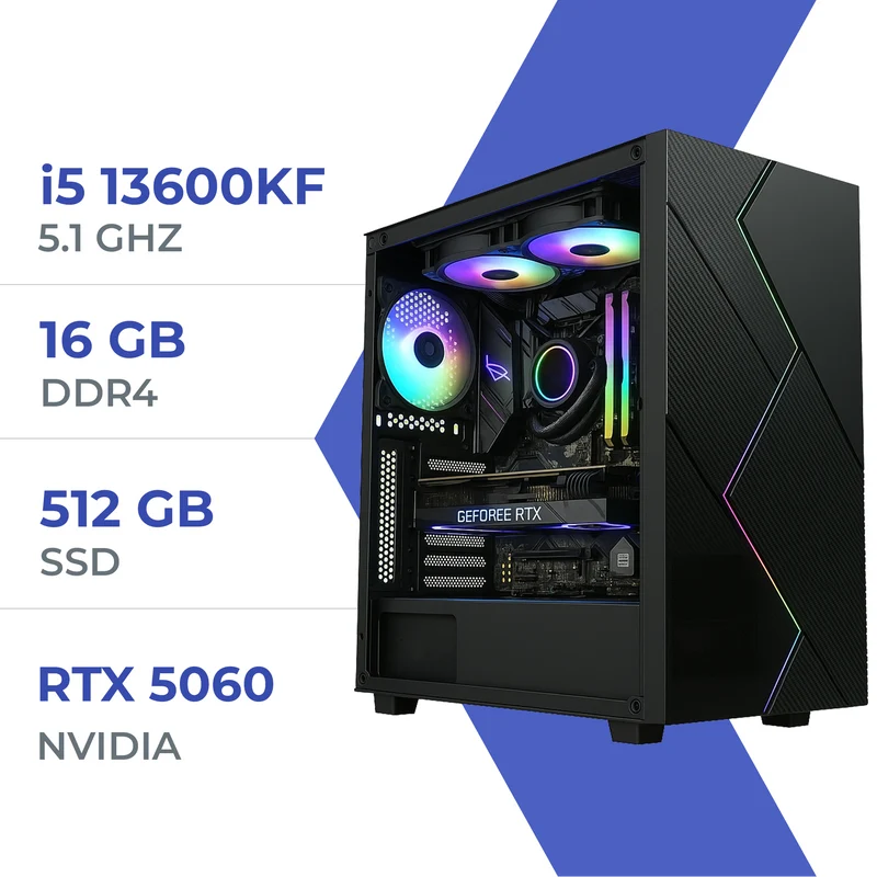 PC Gamer Techspace i5 13600KF/512GB SSD/16GB/RTX 5060