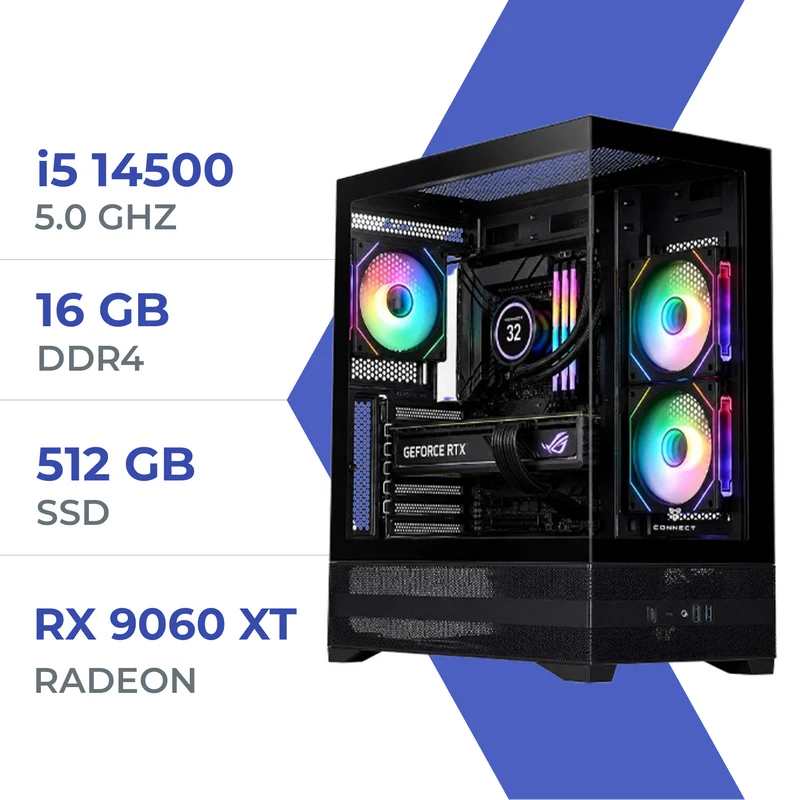 PC Gamer Techspace i5 14500/512GB SSD/16GB/RX 9060 XT 16GB