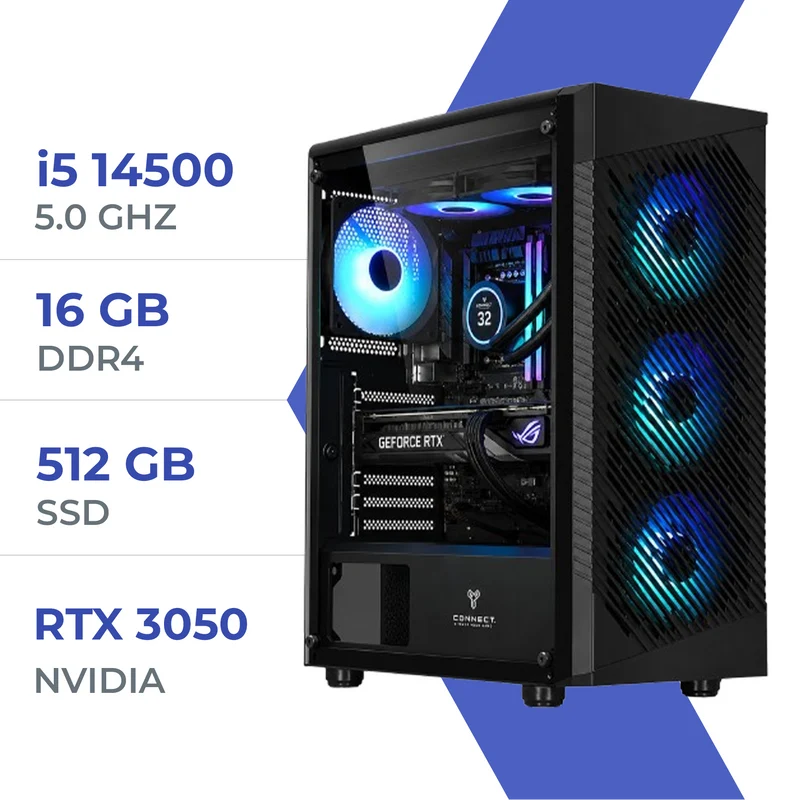 PC Gamer Techspace i5 14500/512GB SSD/16GB/RTX 3050 6GB