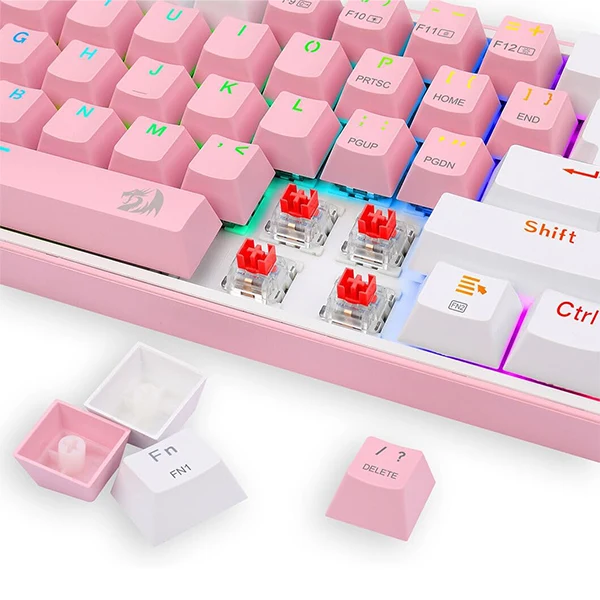 Redragon K616 Fizz PRO 60% Wireless RGB Red Switches (Pink/White)