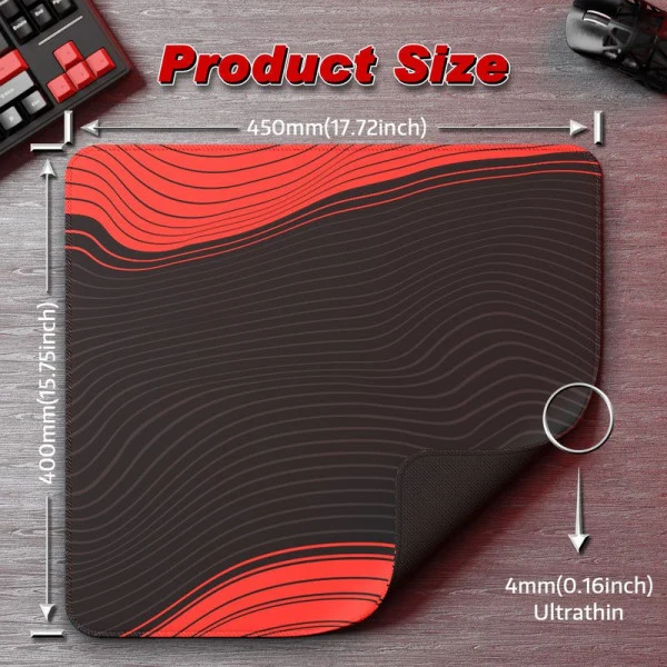 ATTACK SHARK CM02 Gaming Mouse Pad (Black&Red)