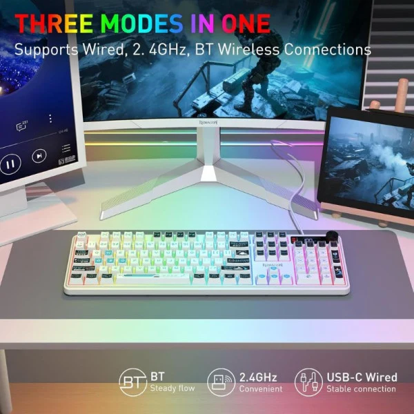 Redragon K526 PRO RGB White-Black