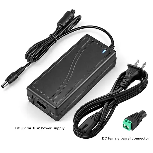 DC 6V Desktop Power Supply Adapter 30W/60W, AC 100–240V Input, US Plug, Switching Transformer for Electronics, Router, Toys, DIY Projects