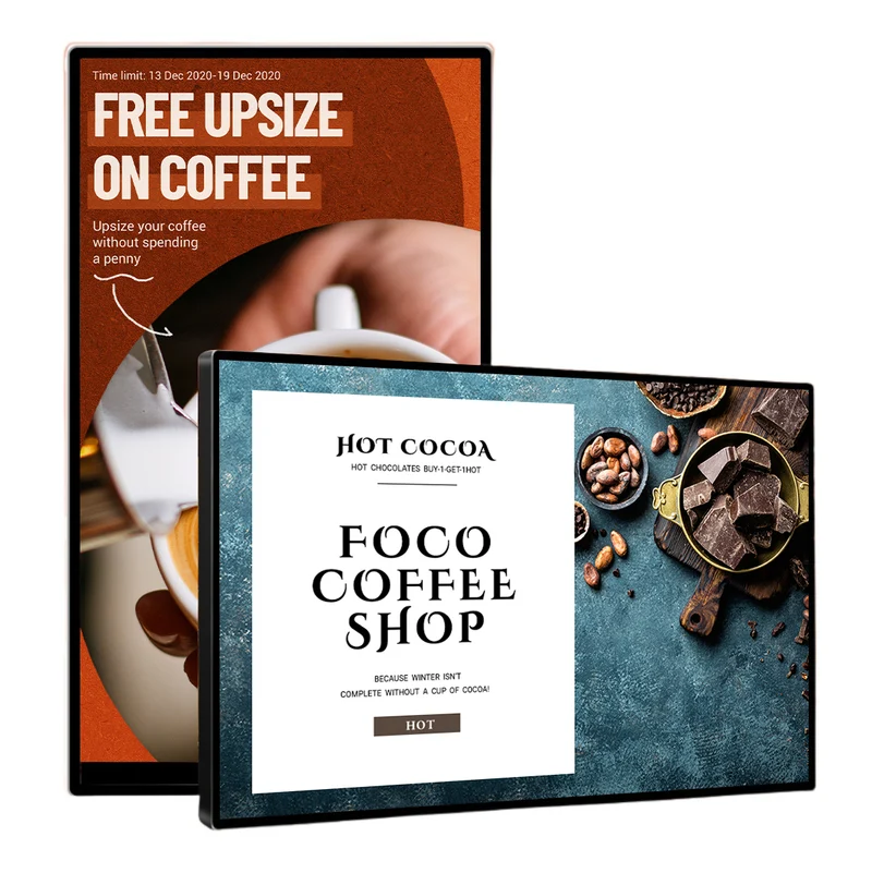 75" Indoor Wall-Mount LCD Advertising Kiosk 2K Resolution | Android RK3568 2GB+16GB | Non-Touch / Infrared / Capacitive Touch | CMS Software | VESA Mount
