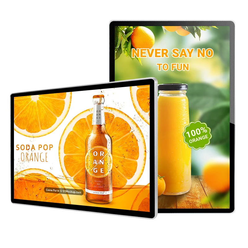 55" Indoor Wall-Mount LCD Digital Monitor 2K | Android RK3568 2GB+16GB | Non-Touch / Infrared / Capacitive Touch | CMS Software | VESA Mount