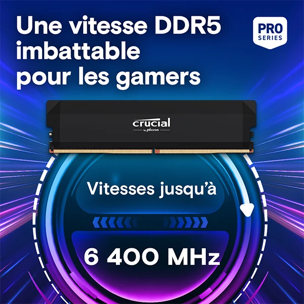 Crucial Pro DDR5 OC 32Go (2 x 16 Go) 6000 MHz CL36