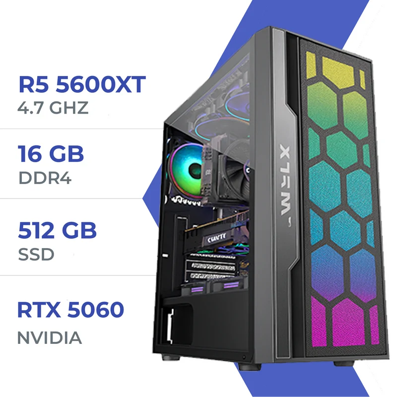 PC Gamer Techspace Ryzen 5 5600XT/512GB SSD/16GB/RTX 5060