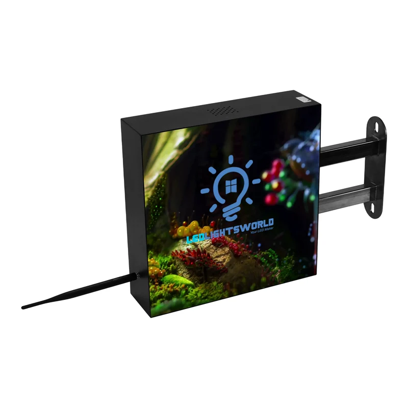DS Series Double-Sided LED Shop Sign – P2.5 · 320×320mm | Waterproof Projecting Sign for Cafés, Boutiques & Small Stores