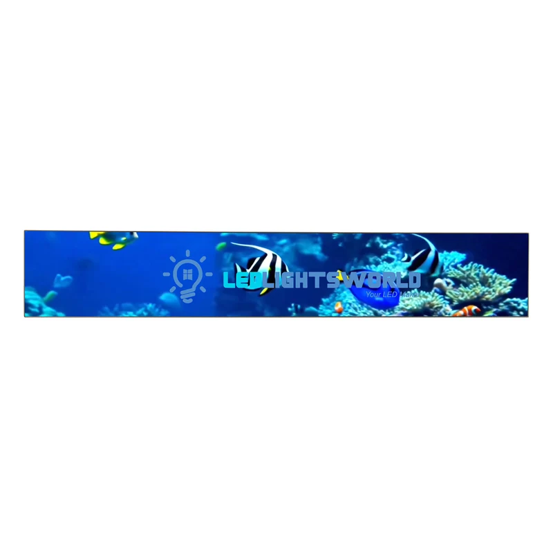 FL Series Frameless LED Shop Display – P1.86 · 160×960mm | Mirror Finish LED Screen, Seamless with Modern Shop Décor