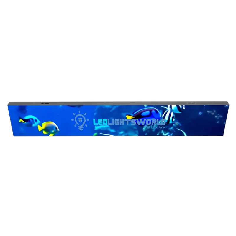 FL Series Frameless LED Shop Display – P1.86 · 160×960mm | Mirror Finish LED Screen, Seamless with Modern Shop Décor