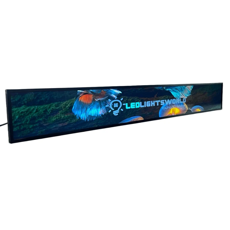 56.6 Inch (1431×160mm Viewable) Commercial Android Stretched LCD Bar Display | Ultra-Wide Shelf Screen | Cloud / USB / Mobile App