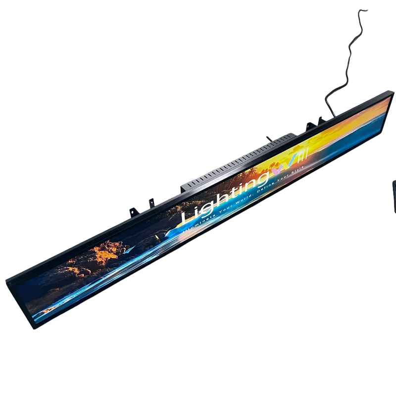 56.6 Inch (1431×160mm Viewable) Commercial Android Stretched LCD Bar Display | Ultra-Wide Shelf Screen | Cloud / USB / Mobile App