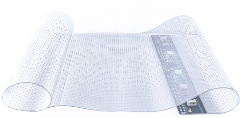 【Standard Modular Panel】HC Series P4 Adhesive Transparent LED Film – 240×1000 mm (9.45×39.37 in) | 2000nits | 90% Transparency Glass Sticker Display for Storefront Glass & Interior Partitions | Multiple Kit Options | Plug & Play