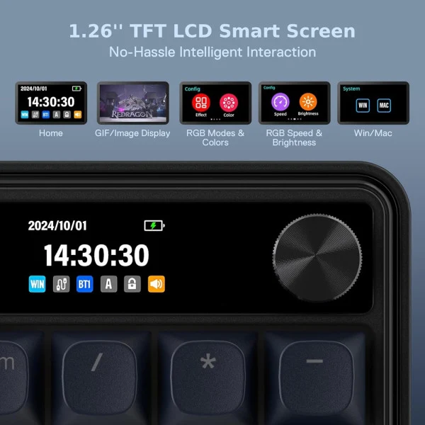 Redragon K761 WYVERN LCD PRO Wireless (Abyssal Blue)