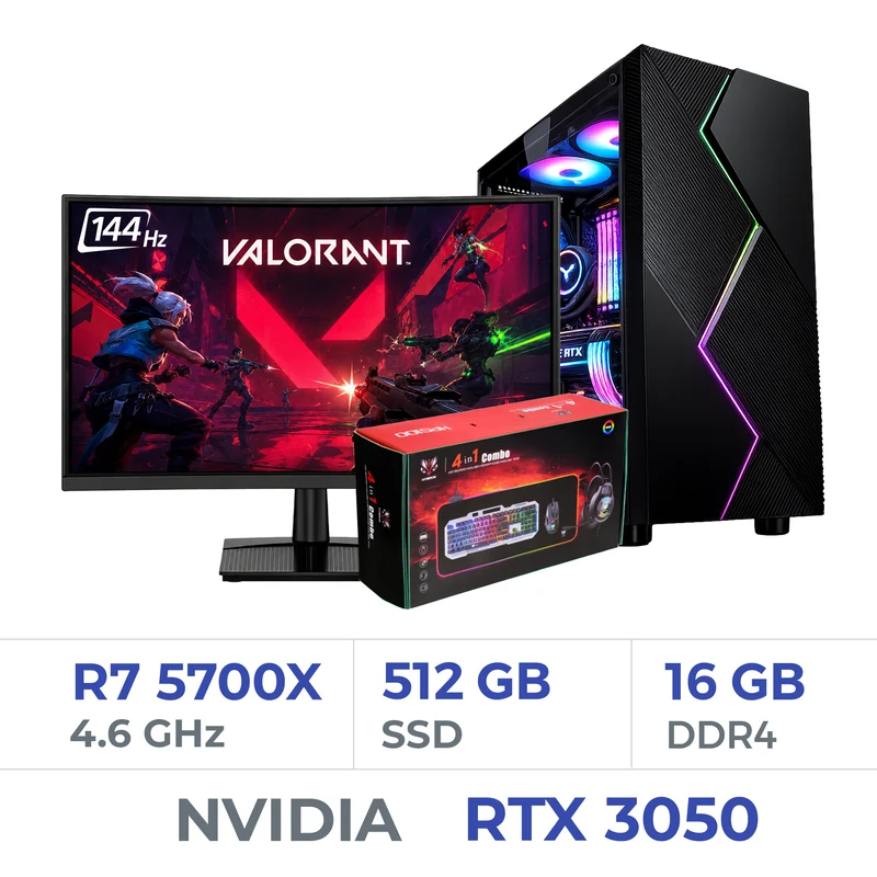 Setup Complet Techspace Ryzen 7 5700X/512 GB SSD/16GB/RTX 3050 6GB