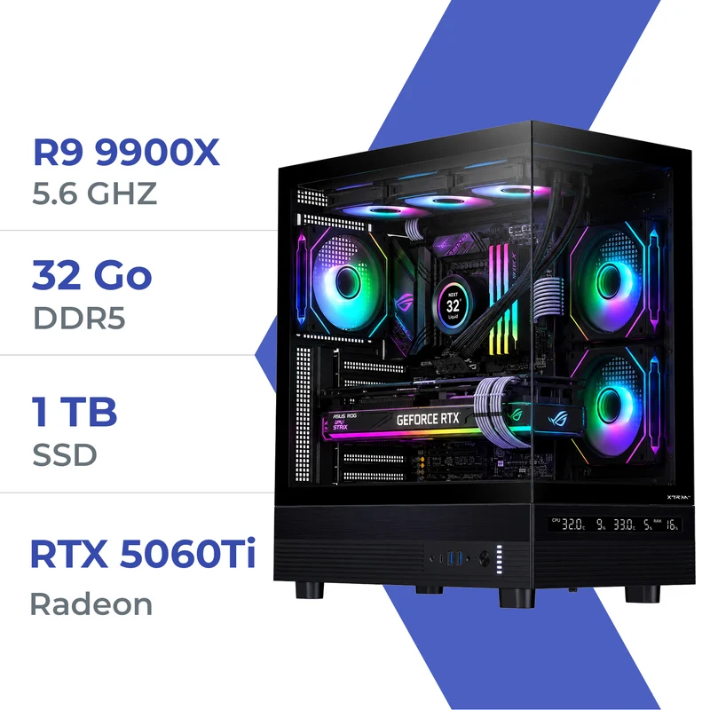 PC Gamer Techspace R9 9900X /1TB SSD/32GB/RTX 5060Ti 16GB