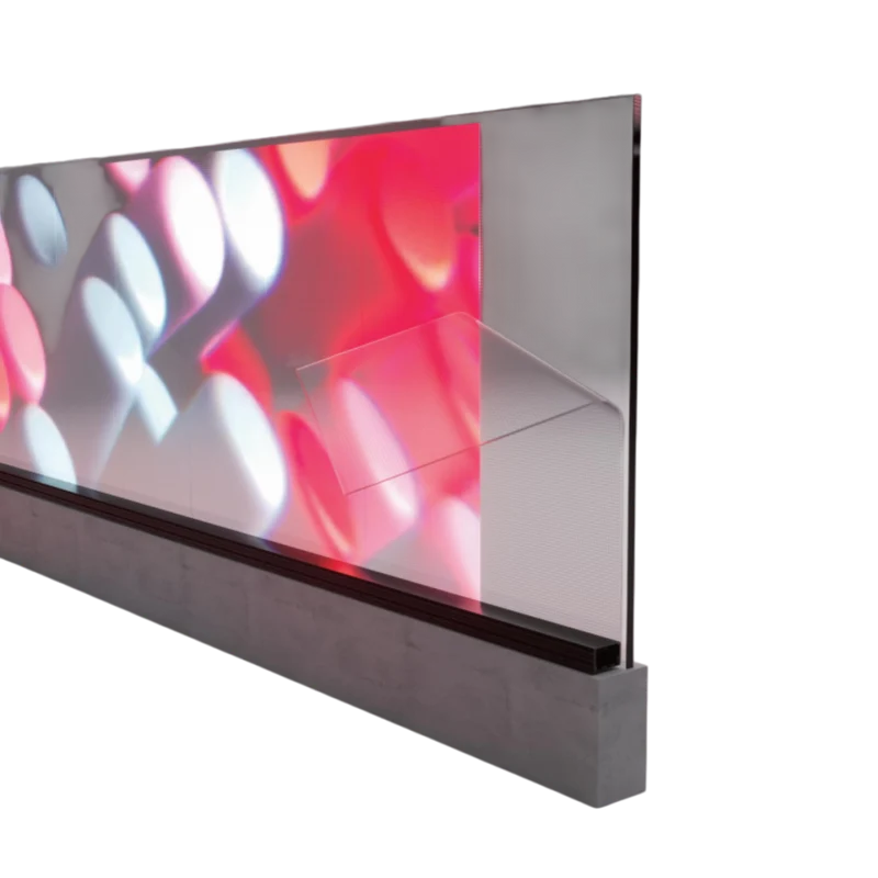 【Standard Modular Panel】HC Series P4 Adhesive Transparent LED Film – 240×1000 mm (9.45×39.37 in) | 2000nits | 90% Transparency Glass Sticker Display for Storefront Glass & Interior Partitions | Multiple Kit Options | Plug & Play