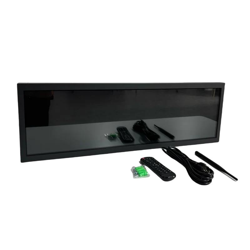 28.6 Inch (698.4×203.7mm Viewable) Ultra-Wide Android LCD Shelf Screen | Stretched Bar Digital Signage w/ Optional Touch | Cloud / USB / App Control