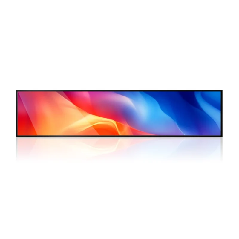 28.1 Inch (698.5×140mm Viewable) Android Stretched LCD Bar Display for Store Shelves | Cloud Platform / Mobile App / USB Media