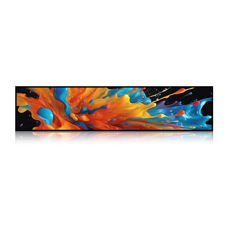 28.1 Inch (698.5×140mm Viewable) Android Stretched LCD Bar Display for Store Shelves | Cloud Platform / Mobile App / USB Media