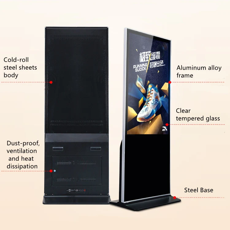 55‘’ Single-Sided Indoor Movable LCD Digital Signage Display | | Android RK3568 2GB+16GB | Non-Touch / Infrared / Capacitive Touch | CMS Preinstalled